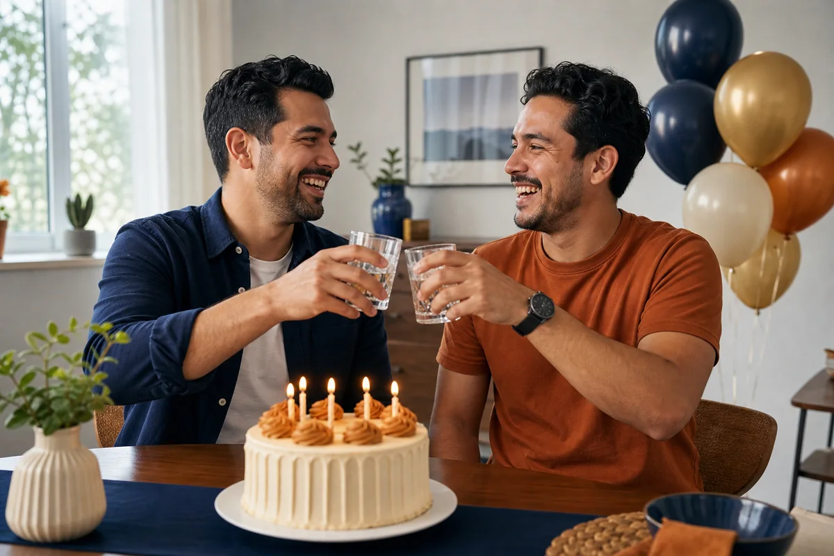 Frases de cumpleaños para mi mejor amigo Dos mejores amigos celebrando juntos un cumpleaños