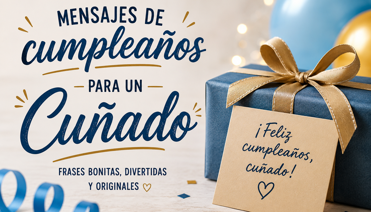 Mensajes de cumpleaños para un cuñado con regalo y tarjeta de felicitación